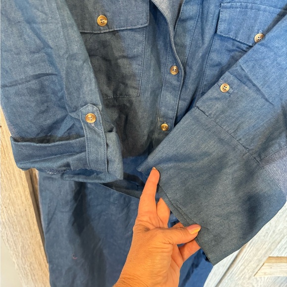 NY Collection Denim Dress 3X. Sides are different material see last pic - Picture 3 of 7